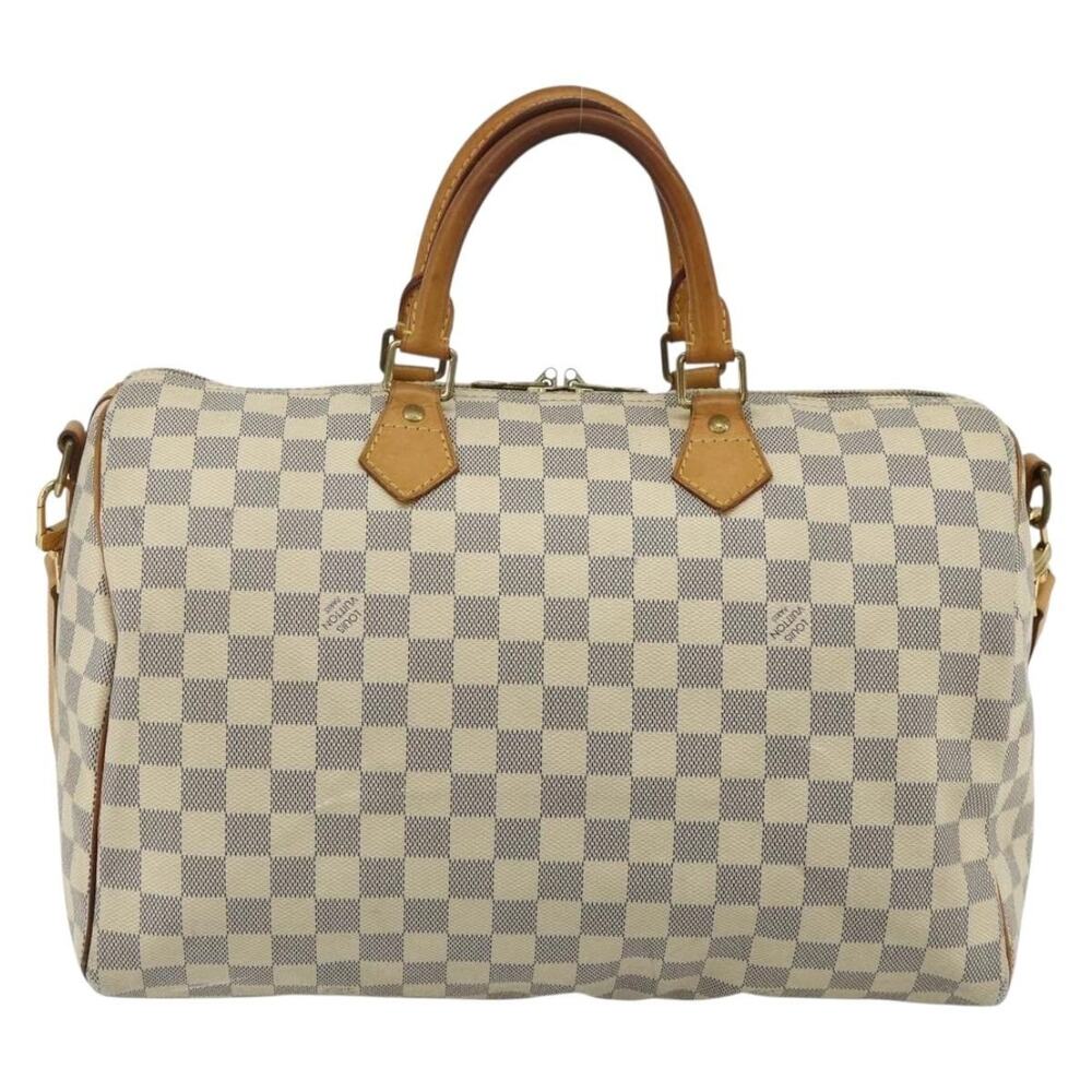 Louis Vuitton Damier Azur Speedy Bandouliere 35 Handbag White